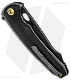 WE Knife Co. Yucha Liner Lock Flipper Knife CF/Titanium (3.9" Stonewash) 810F -We Knife Co. WE Knife Co Yucha LL Flipper CF Ti Black SW 810F BHQ 85507 jr side