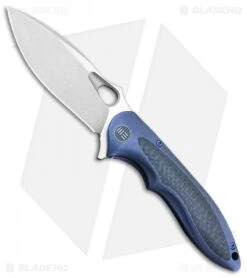 WE Knife Co. Zephyr Frame Lock Knife Blue Ti/CF (3.5" Stonewash) 716B