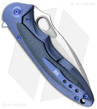 WE Knife Co. Zephyr Frame Lock Knife Blue Ti/CF (3.5" Stonewash) 716B 2 WE Knife Co. Zephyr Frame Lock Knife Blue Ti/CF (3.5" Stonewash) 716B - Image 2