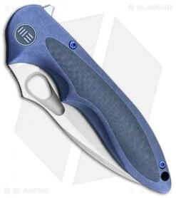 WE Knife Co. Zephyr Frame Lock Knife Blue Ti/CF (3.5" Stonewash) 716B 5 WE Knife Co. Zephyr Frame Lock Knife Blue Ti/CF (3.5" Stonewash) 716B -We Knife Co. WE Knife Co Zephyr Blue Ti CF SW 716B BHQ 79841 er spine