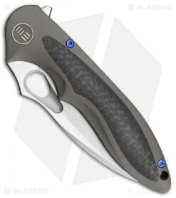 WE Knife Co. Zephyr Frame Lock Knife Bronze Ti/CF (3.5" Stonewash) 716D -We Knife Co. WE Knife Co Zephyr Bronze Ti CF SW 716D BHQ 79843 er spine