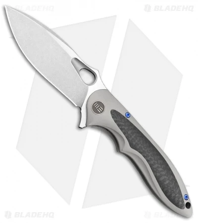WE Knife Co. Zephyr Frame Lock Knife Gray Ti/CF (3.5" Stonewash) 716F 1 WE Knife Co. Zephyr Frame Lock Knife Gray Ti/CF (3.5" Stonewash) 716F