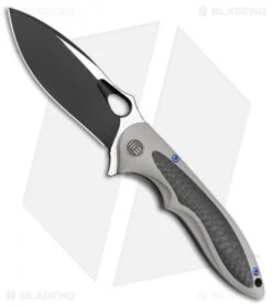 WE Knife Co. Zephyr Frame Lock Knife Gray Ti/CF (3.5" Black) 716E