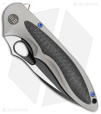 WE Knife Co. Zephyr Frame Lock Knife Gray Ti/CF (3.5" Black) 716E 3 WE Knife Co. Zephyr Frame Lock Knife Gray Ti/CF (3.5" Black) 716E - Image 3