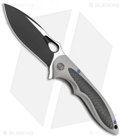 WE Knife Co. Zephyr Frame Lock Knife Gray Ti/CF (3.5" Black) 716E 1 WE Knife Co. Zephyr Frame Lock Knife Gray Ti/CF (3.5" Black) 716E