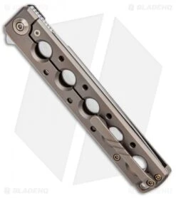 WE Knife Co. Zinker Miscreant Frame Lock Knife Champagne/Gold Ti (4" Satin) 913B -We Knife Co. WE Knife Co Zinker Miscreant FL Champagne Gold Ti Satin 913B BHQ 99823 jr side