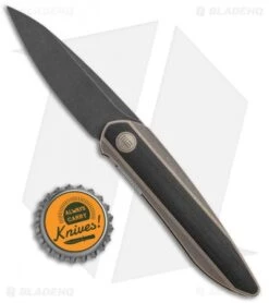 WE Knife Co. Black Void Opus Folding Knife Bronze Ti/G-10 (2.9" Black SW Chisel) -We Knife Co. WE Knife Co. Black Void Opus Bronze Ti G 10 Inlay Black SW 2010C BHQ 116933 jr bottlecap