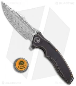 WE Knife Co. Chimera Frame Lock Knife Bronze/Ti (3.9" Damasteel) 814DS-2 -We Knife Co. WE Knife Co. Chimera FL Bronze Ti Damasteel 814DS 2 BHQ 118740 jr bottlecap