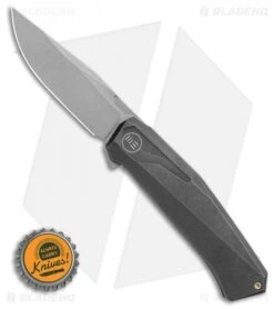 WE Knife Co. Gava Frame Lock Knife Black Titanium (3.25" BB Stonewash) -We Knife Co. WE Knife Co. Gava Frame Lock Knife Black Titanium 3.25 Stonewash Bottlecap