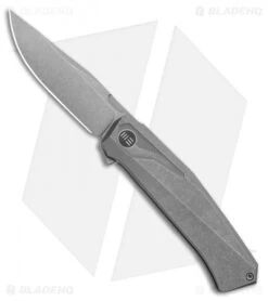 WE Knife Co. Gava Frame Lock Knife Gray Titanium (3.25" BB Stonewash)