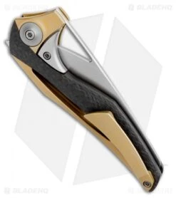 WE Knife Co. Isham ÃternA Integral Folding Knife CF/Gold Ti (3.25" M390) Aeterna -We Knife Co. WE Knife Co. Isham EternA Integral Folding Knife CF Gold Ti 3.25 M390 Aeterna 918C BHQ 112171 LS Side