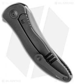 WE Knife Co. Mini Synergy Flipper Knife Black Titanium (3" SW Tanto) 2012B -We Knife Co. WE Knife Co. Mini Synergy Flipper Knife Black Titanium 3 SW Tanto 2012B BHQ 117962 LS Side