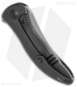 WE Knife Co. Mini Synergy Flipper Knife Black Titanium (3" Stonewash) 2011B -We Knife Co. WE Knife Co. Mini Synergy Flipper Knife Black Titanium 3 SW Trailing 2011B BHQ 117958 LS Side