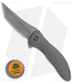 WE Knife Co. Mini Synergy Tanto Knife Gray Titanium (3" Stonewash) -We Knife Co. WE Knife Co. Mini Synergy Flipper Knife Gray Titanium 3 SW Tanto 2012A BHQ 117961 LS Bottlecap
