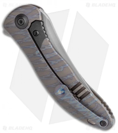 WE Knife Co. Mini Synergy Trailing Point Knife Tiger Stripe Ti (3" Stonewash) 3 WE Knife Co. Mini Synergy Trailing Point Knife Tiger Stripe Ti (3" Stonewash) - Image 3