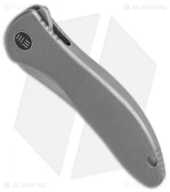 WE Knife Co. Mini Synergy Trailing Point Knife Titanium (3" Stonewash) -We Knife Co. WE Knife Co. Mini Synergy Flipper Knife Titanium 3 SW Trailing 2011A BHQ 117957 LS Spine