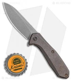 WE Knife Co. Mote Frame Lock Knife Bronze Titanium (2.6" BB/SW) 2005A -We Knife Co. WE Knife Co. Mote Frame Lock Knife Bronze Titanium 2.625in Stonewash 2005A BHQ 107073 LS Bottlecap
