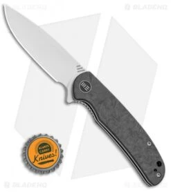 WE Knife Co. Practic Liner Lock Knife Marble CF (3.3" Stonewash M390) -We Knife Co. WE Knife Co. Practic Liner Lock Knife Marble CF 3.3in Stonewash M390 809D BHQ 113484 LS Bottlecap