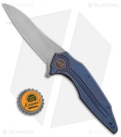 WE Knife Co. Bullit Frame Lock Knife Blue Ti (3.5 Hand Satin) 806A -We Knife Co. WE Knife Company Bullit FL Blue Ti Hand Satin 806A BHQ 84607 jr bottlecap