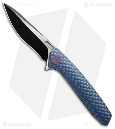 WE Knife Co. 604H Frame Lock Knife Blue Titanium (3.8" Satin, Black) 1 WE Knife Co. 604H Frame Lock Knife Blue Titanium (3.8" Satin, Black)