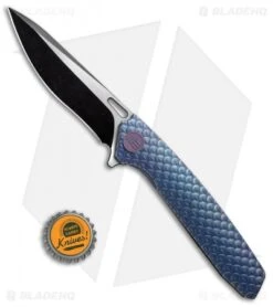 WE Knife Co. 604H Frame Lock Knife Blue Titanium (3.8" Satin, Black) 7 WE Knife Co. 604H Frame Lock Knife Blue Titanium (3.8" Satin, Black) -We Knife Co. WE Knife FL Black Satin Ti Blue WE604H BHQ 67597 jr bottlecap 3