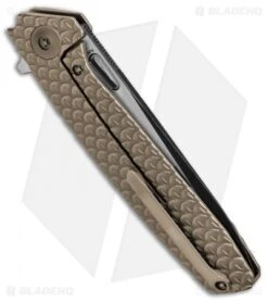 WE Knife Co. 604L Frame Lock Knife Bronze Titanium (3.8" Black, Satin) -We Knife Co. WE Knife FL Black Satin Ti Bronze WE604L BHQ 67600 jr side 2