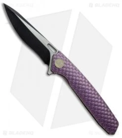 WE Knife Co. 604G Frame Lock Knife Purple Titanium (3.8" Black, Satin)
