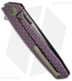 WE Knife Co. 604G Frame Lock Knife Purple Titanium (3.8" Black, Satin) -We Knife Co. WE Knife FL Black Satin Ti Purple WE604G BHQ 67595 jr side 2
