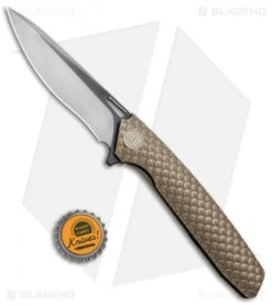 WE Knife Co. 604K Frame Lock Knife Bronze Titanium (3.8" Black, Satin) -We Knife Co. WE Knife FL Satin Black Ti Bronze WE604K BHQ 67601 jr bottlecap 3