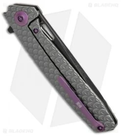 WE Knife Co. 604J Frame Lock Knife Titanium (3.8" Satin, Black) -We Knife Co. WE Knife FL Satin Black Ti Plain WE604J BHQ 67599 jr side