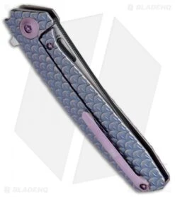 WE Knife Co. 604S Frame Lock Tanto Knife Blue Titanium (3.8" Black, Satin) -We Knife Co. WE Knife FL Tanto Black Satin Ti Blue 604S BHQ 67793 jr side 2