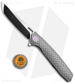 WE Knife Co. 604P Frame Lock Tanto Knife Gray Titanium (3.8" Black, Satin) 7 WE Knife Co. 604P Frame Lock Tanto Knife Gray Titanium (3.8" Black, Satin) -We Knife Co. WE Knife FL Tanto Black Satin Ti Gray 604P BHQ 67790 jr bottlecap 2