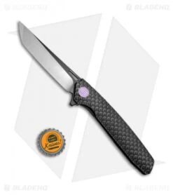 WE Knife Co. 604F Frame Lock Tanto Knife Black Titanium (3.8" Black, Satin) -We Knife Co. WE Knife FL Tanto Satin Black Ti Black WE604F BHQ 65099 jr bottlecap