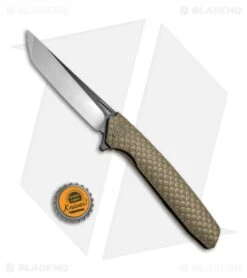 WE Knife Co. 604Q Frame Lock Tanto Knife Bronze Titanium (3.8" Black, Satin) -We Knife Co. WE Knife FL Tanto Satin Black Ti Bronze 604Q BHQ 67792 jr bottlecap
