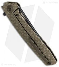 WE Knife Co. 604Q Frame Lock Tanto Knife Bronze Titanium (3.8" Black, Satin) -We Knife Co. WE Knife FL Tanto Satin Black Ti Bronze 604Q BHQ 67792 jr side