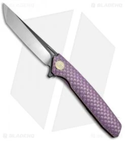WE Knife Co. 604C Frame Lock Tanto Knife Purple Titanium (3.8" Black, Satin)