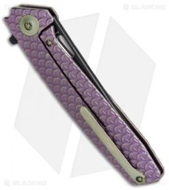 WE Knife Co. 604C Frame Lock Tanto Knife Purple Titanium (3.8" Black, Satin) -We Knife Co. WE Knife FL Tanto Satin Black Ti Prpl WE604C BHQ 65096 jr side