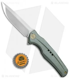 WE Knife Co. 601 Frame Lock Knife Green Titanium (3.75" Hand Satin) -We Knife Co. WE Knife Green Ti Hand Satin WE601B BHQ 65074 jr bottlecap 2