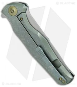 WE Knife Co. 601 Frame Lock Knife Green Titanium (3.75" Hand Satin) -We Knife Co. WE Knife Green Ti Hand Satin WE601B BHQ 65074 jr side 2