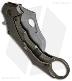 WE Knife Co. 708F Karambit Frame Lock Knife Bronze Ti (3.6" Stonewash) -We Knife Co. WE Knife Karambit Ti Bronze SW 708F BHQ 68701 jr side