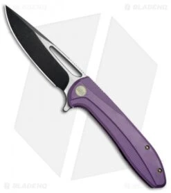 We Knife Co. Cirrus 615A Frame Lock Knife Purple Titanium (3.7" Black/Satin)