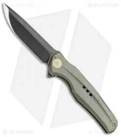 WE Knife Co. 601C Frame Lock Knife Green Titanium (3.75" Black)