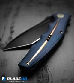 WE Knife Co. 608I Tanto Frame Lock Knife Blue Titanium (4" Black SW) -We Knife Co. WE Knife Titanium BLUE Tanto Black SW 608I BHQ 49809 dl