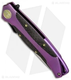 WE Knife Co. 606CFD Frame Lock Knife CF/Purple Ti (3.5" Two-Tone) -We Knife Co. WE Knife Titanium CF PURPLE Two Tone 606CFD BHQ 49800 jr spine