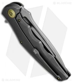 WE Knife Co. 608D Tanto Frame Lock Knife Gray Titanium (4" Stonewash) -We Knife Co. WE Knife Titanium GRAY Tanto SW 608D BHQ 49804 jr side