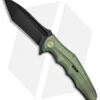 WE Knife Co. 608A Tanto Frame Lock Knife Green Titanium (4" Black SW)