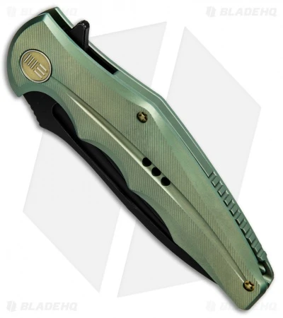 WE Knife Co. 608A Tanto Frame Lock Knife Green Titanium (4" Black SW) 2 WE Knife Co. 608A Tanto Frame Lock Knife Green Titanium (4" Black SW) - Image 2