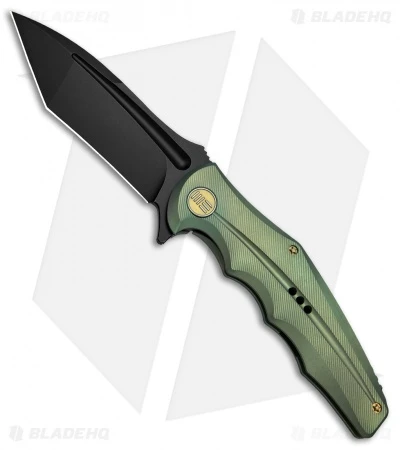 WE Knife Co. 608A Tanto Frame Lock Knife Green Titanium (4" Black SW) 1 WE Knife Co. 608A Tanto Frame Lock Knife Green Titanium (4" Black SW)