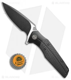 WE Knife Co. Nitida Frame Lock Knife Black Ti/CF (3.5" Black SW) 707E -We Knife Co. WE Knives nitida blk ti cf sw 707E BHQ 72350 dl bottlecap
