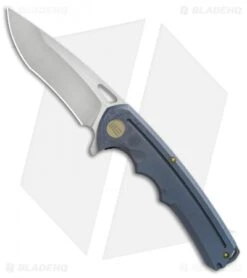WE Knife Co. 611D Frame Lock Knife Blue Titanium (3.75" Stonewash)